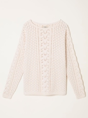 FatFace Cameron Ivory Knitted Textured Jumper - Image 7 of 7