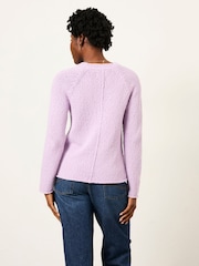 FatFace Sophia Lilac Purple Knitted Slub Jumper - Image 2 of 5