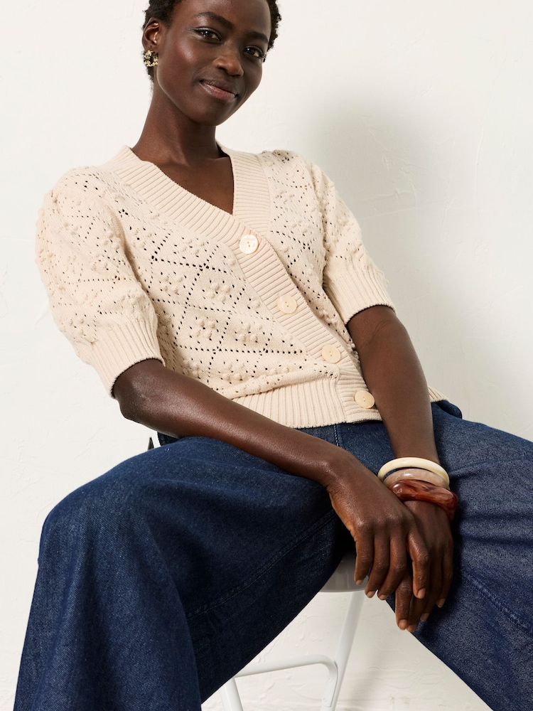 DeFacto B7867ax Maglione Cardigan, Beige, M Donna
