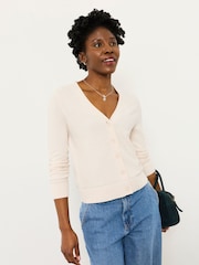 FatFace Lucee Oatmeal Knitted Cardigan - Image 1 of 6