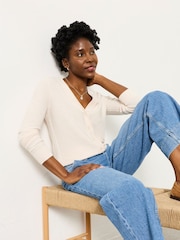 FatFace Lucee Oatmeal Knitted Cardigan - Image 5 of 6