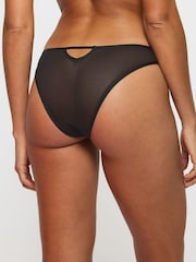 Ann Summers Black Evoke PU & Mesh Brazilian Knickers - Image 2 of 5