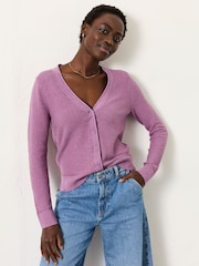 FatFace Lucee Purple Knitted Cardigan - Image 3 of 6