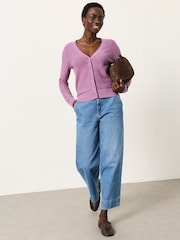 FatFace Lucee Purple Knitted Cardigan - Image 4 of 6