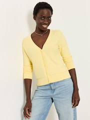 FatFace Lucee Yellow Knitted Cardigan - Image 1 of 6