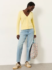 FatFace Lucee Yellow Knitted Cardigan - Image 3 of 6