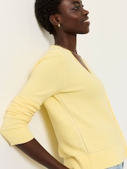 FatFace Lucee Yellow Knitted Cardigan - Image 5 of 6