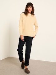 FatFace Gracie Light Yellow Knitted Jumper - Image 3 of 6