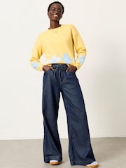 Gelb - FatFace Knitted Argyle Jumper - Bild 3 von 5