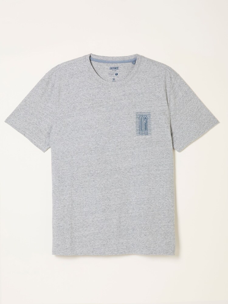 FatFace Light Grey First Up Last Off T-Shirt - Image 6 of 6 FatFace Light Grey First Up Last Off T-Shirt - Image 6 of 6