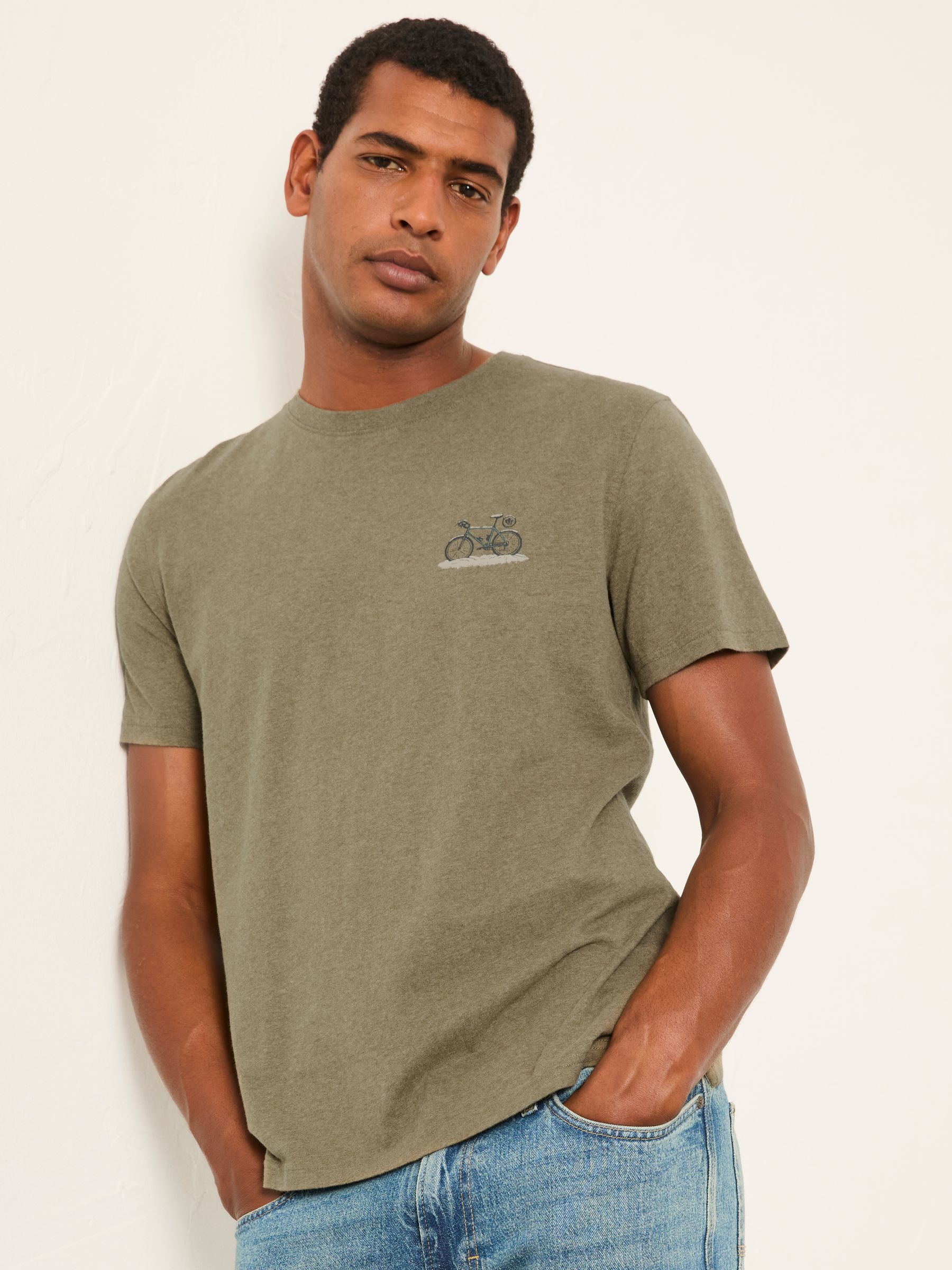 Buy FatFace Khaki Green Snow Bike Graphic T-Shirt from Next India