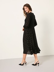 FatFace Laura Black 2 in 1 Metallic Dress - Image 2 of 5