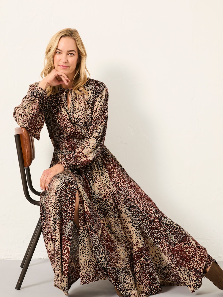 Buy FatFace Jaqs Light Brown Layered Animal Midi Dress from Next USA Buy FatFace Jaqs Light Brown Layered Animal Midi Dress from Next USA
