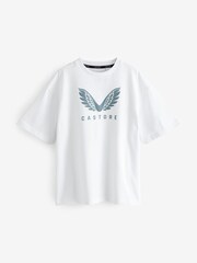 Castore White Logo Oversized Short Sleeve Cotton T-Shirt - Image 4 of 7