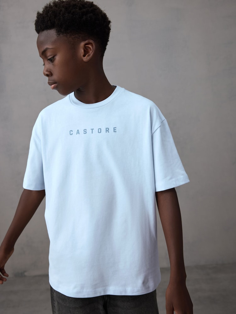Castore Light Blue Oversized Short Sleeve Cotton T-Shirt - Image 2 of 8