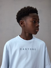 Castore Light Blue Oversized Short Sleeve Cotton T-Shirt - Image 8 of 8