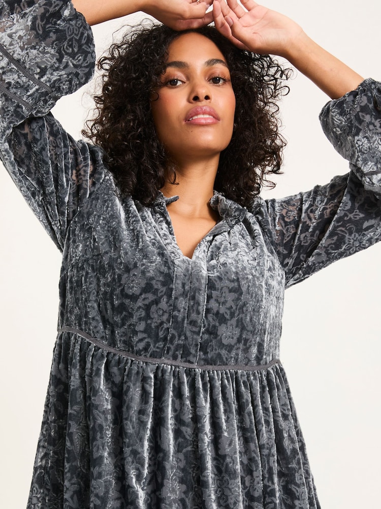 dark grey mini dress Women's Payoda Bandeau Mini Dress in Dark Grey, XL , Pleated , Zip Up grey