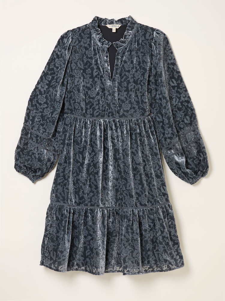 FatFace Riley Dark Grey Devore Dress - Image 6 of 6 FatFace Riley Dark Grey Devore Dress - Image 6 of 6