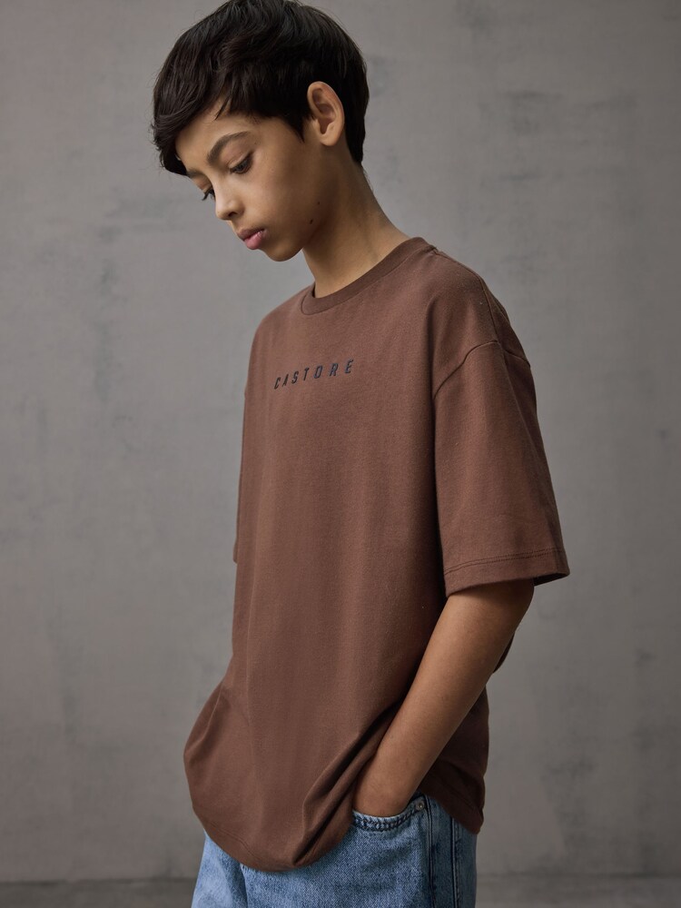 Castore Brown Oversized Short Sleeve Cotton T-Shirt - Image 2 of 5