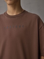 Castore Brown Oversized Short Sleeve Cotton T-Shirt - Image 4 of 5