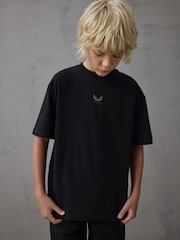 Castore Black Oversized Short Sleeve Cotton T-Shirt - Image 1 of 8