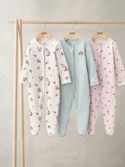 Mamas & Papas Pink Dino Prints Sleepsuits 3 Pack - Bild 3 von 8