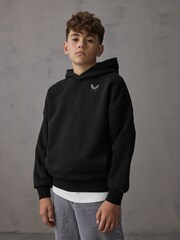 Castore Black Logo Long Sleeve Cotton Hoodie - Image 1 of 9