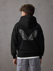 Castore Black Logo Long Sleeve Cotton Hoodie - Image 2 of 9