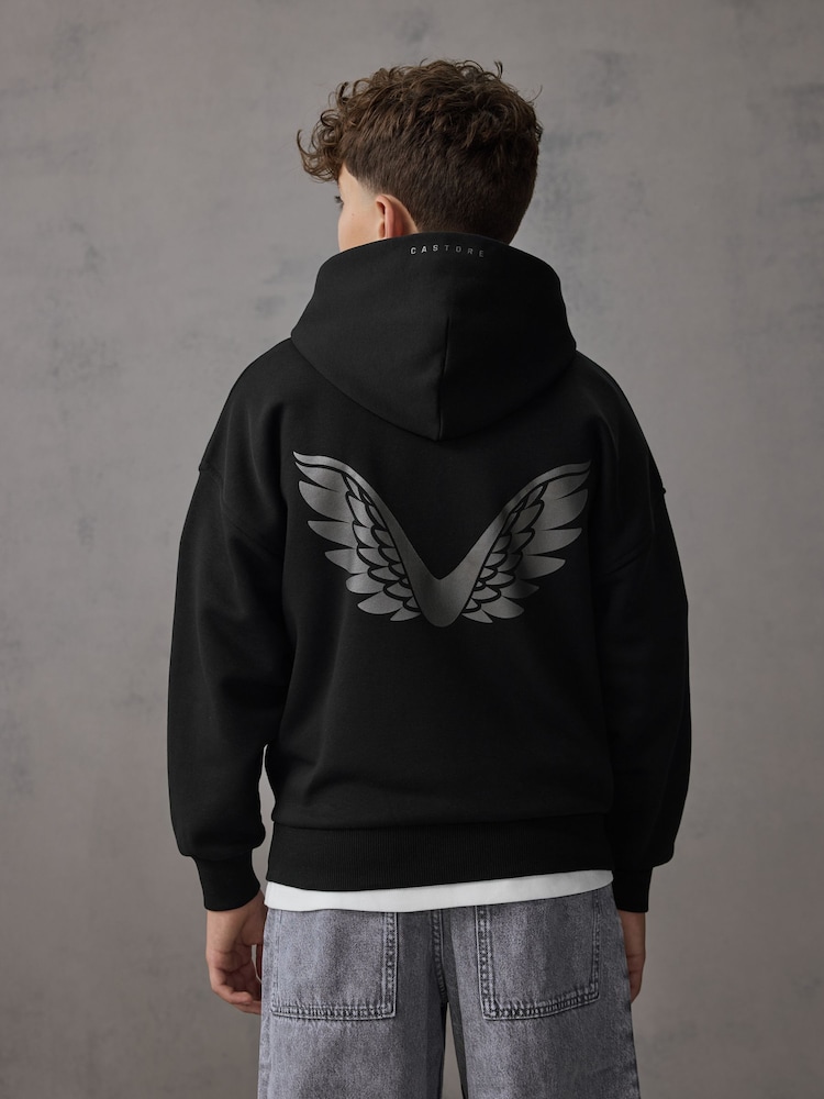 Castore Black Logo Long Sleeve Cotton Hoodie - Image 2 of 9