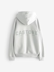 Castore Light Grey Logo Long Sleeve Cotton Hoodie - Image 6 of 9