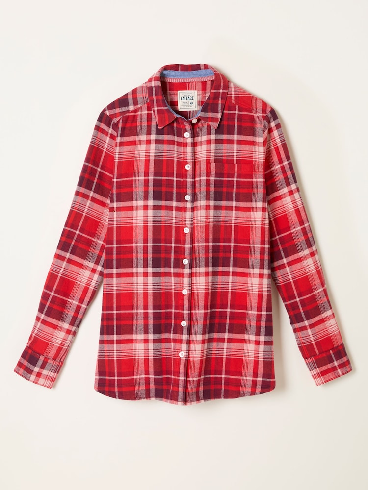 FatFace Olivia Red Check Shirt - Image 6 of 6 FatFace Olivia Red Check Shirt - Image 6 of 6