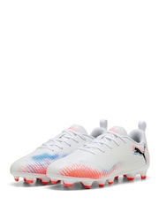 Puma White/Blue/Red Kids Future 8 Play Firm Ground Football Boots - Image 3 of 5