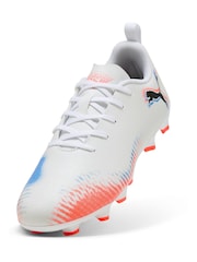 Puma White/Blue/Red Kids Future 8 Play Firm Ground Football Boots - Image 4 of 5