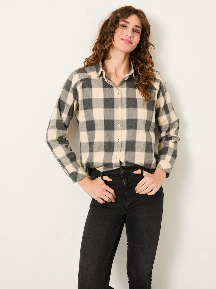 FatFace Bessie Grey Check Shirt - Image 1 of 6 FatFace Bessie Grey Check Shirt - Image 1 of 6