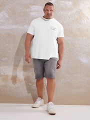BadRhino Big & Tall White Script Print 100% Cotton T-Shirt - Image 2 of 6