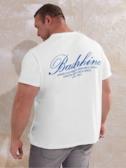 BadRhino Big & Tall White Script Print 100% Cotton T-Shirt - Image 3 of 6