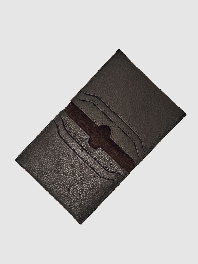 Reiss Dark Brown Hilton Leather Bi-Fold Cardholder - Image 2 of 3 Reiss Dark Brown Hilton Leather Bi-Fold Cardholder - Image 2 of 3