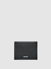 Reiss Black Hilton Leather Bi-Fold Cardholder - Image 1 of 3