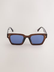 Blue Lens Brown Rectangular Sunglasses - Image 2 of 3