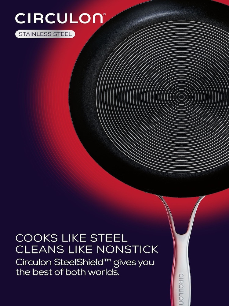 Circulon Silver S Series Steelshield Stainless Steel Hybrid 22cm F Pan - Image 2 of 8
