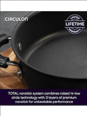 Circulon 5 Piece Black Total Hard Anodised Non Stick Set 14 16 SP 20cm Saucepot With Toughened Glass Lids 25cm Frying Pan 20cm Stainless Steel Steamer Insert - Image 5 of 10