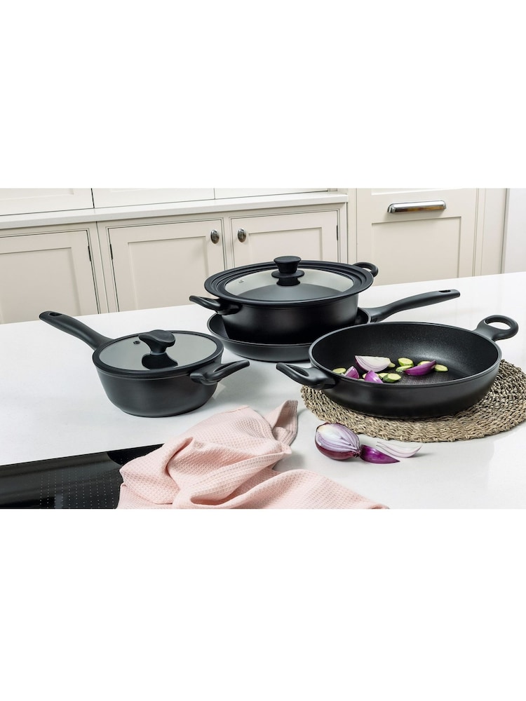 Prestige Set of 4 Black Nadiya Non Stick Cookware Set - Image 1 of 9