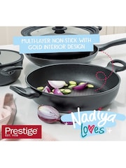 Prestige Set of 4 Black Nadiya Non Stick Cookware Set - Image 4 of 9