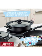 Prestige Set of 4 Black Nadiya Non Stick Cookware Set - Image 9 of 9