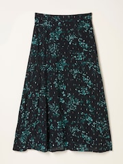 FatFace Skye Black Winter Meadow Midi Skirt - Image 6 of 6