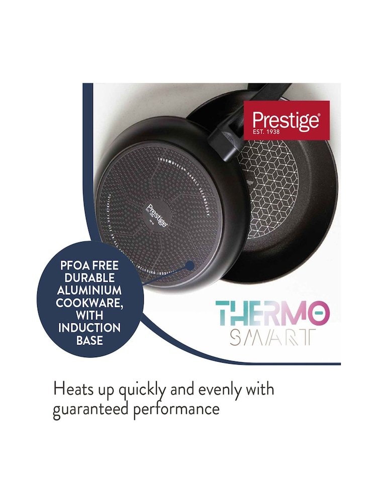 Prestige 3 Piece Black Thermosmart Induction Saucepan Set With Toughened Glass Lids - Image 6 of 6