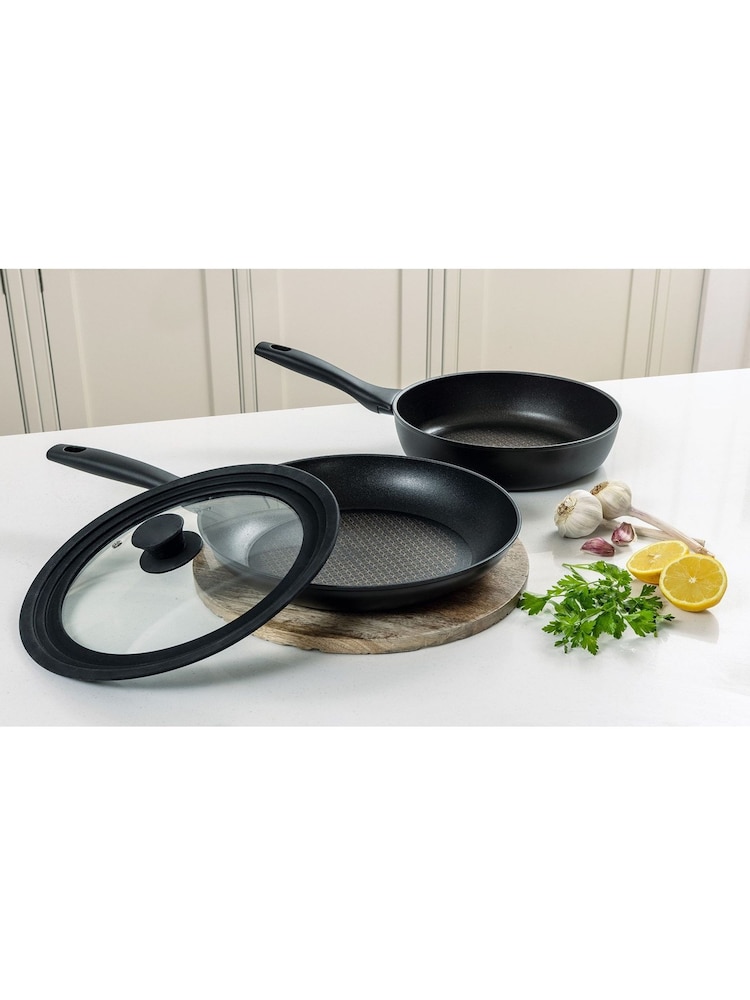Prestige Black 2 Piece Nadiya Non Stick Frying Pans Set - Image 1 of 6