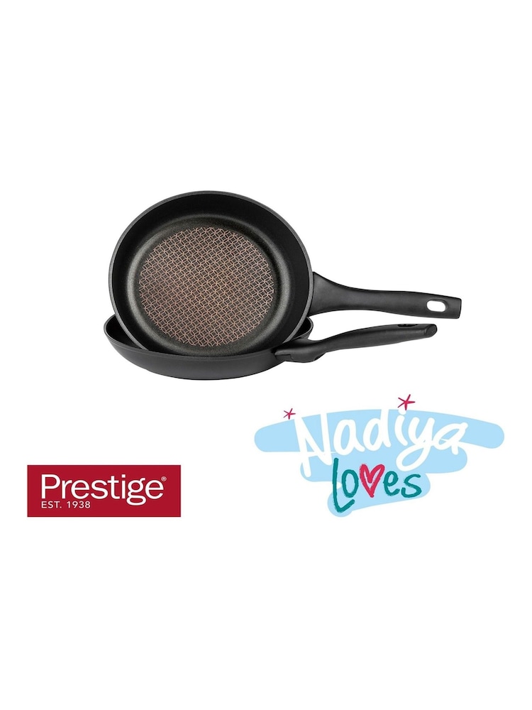 Prestige Black 2 Piece Nadiya Non Stick Frying Pans Set - Image 6 of 6