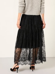 FatFace Annie Black Lace Midi Skirt - Image 2 of 5
