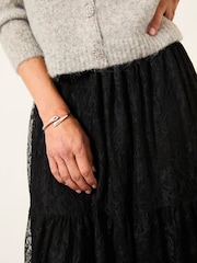 FatFace Annie Black Lace Midi Skirt - Image 3 of 5